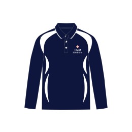 訂製長袖牛角袖反領POLO恤    設計藍色撞色白色polo恤     100%polyester     白色繡花logo   東區尤德夫人那打素醫院   Polo恤生產商     P1596 訂製長袖牛角袖反領POLO恤    設計藍色撞色白色polo恤     100%polyester     白色繡花logo   東區尤德夫人那打素醫院   Polo恤生產商     P1596